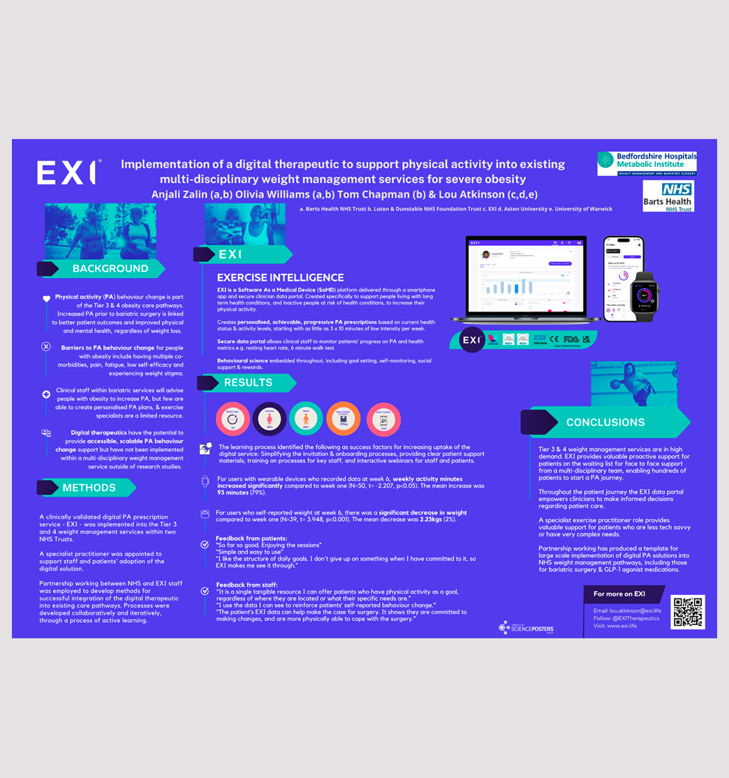 EXI Poster for the British Society of Lifestyle Medicine